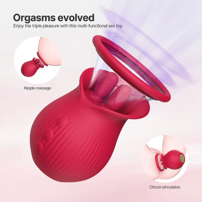 Eveandlove Tongue Magic: Interchangeable Clitoral & Nipple Sucker with 3-in-1 Pleasure Functions