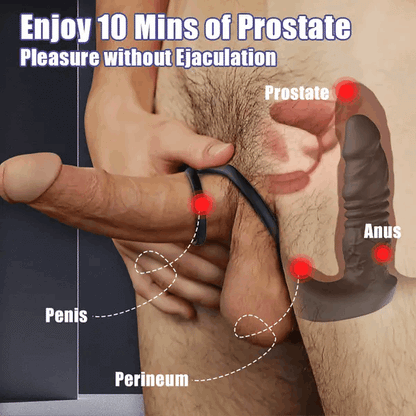 Eveandlove Bluetooth Remote Control 9 Thrusting Vibrating Prostate Massager with Penis Ring