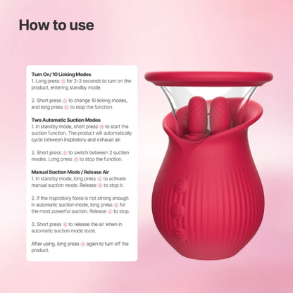 Eveandlove Tongue Magic: Interchangeable Clitoral & Nipple Sucker with 3-in-1 Pleasure Functions