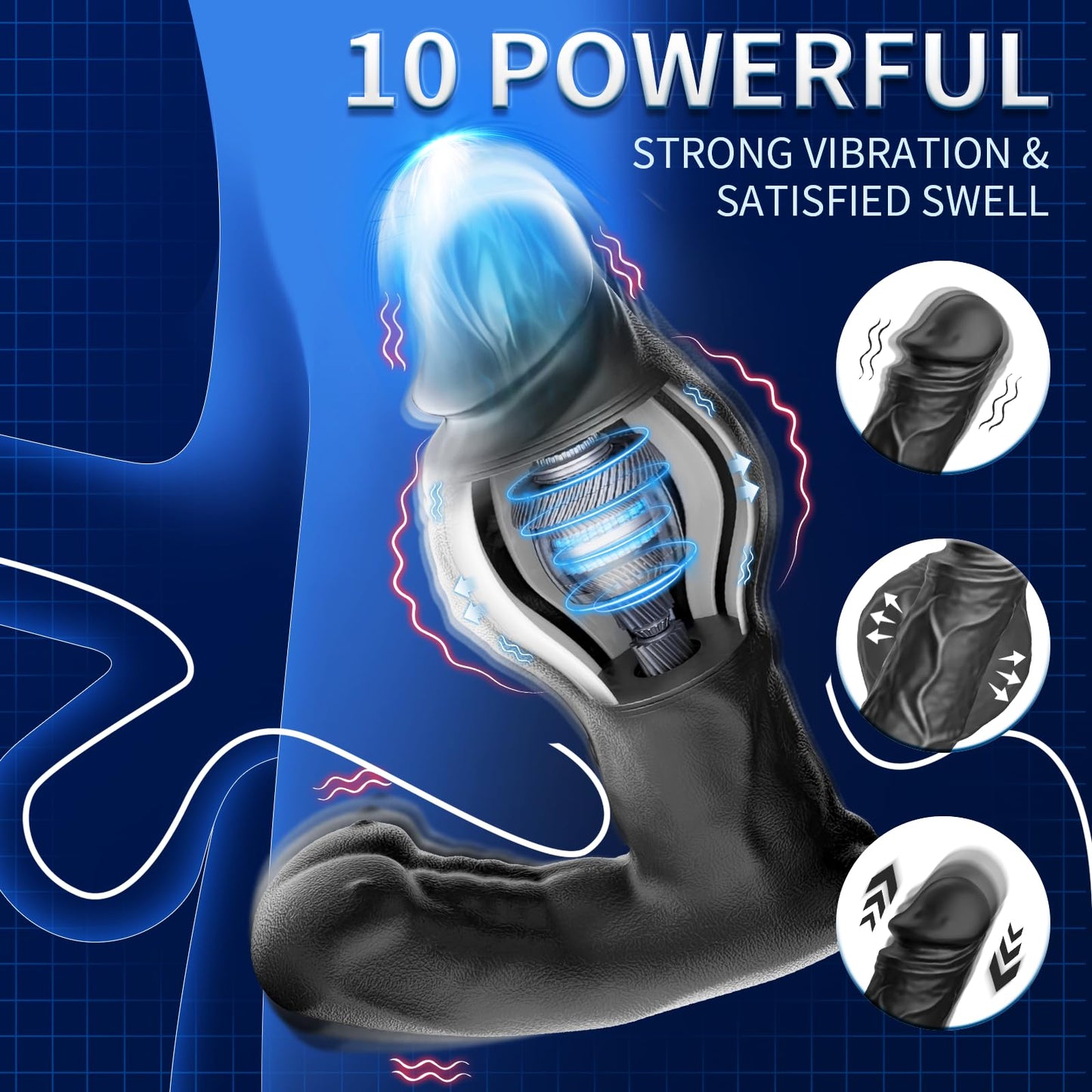 Eveandlove Inflatable Prostate Massager: 10 Vibration Modes, Heating & Remote-Controlled Expansion