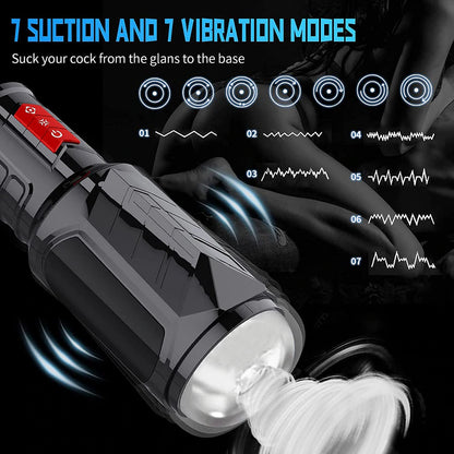 Eveandlove Automatic Penis Masturbation Blowjob Cup with 7 Oral-Suction & 7 Vibration Modes