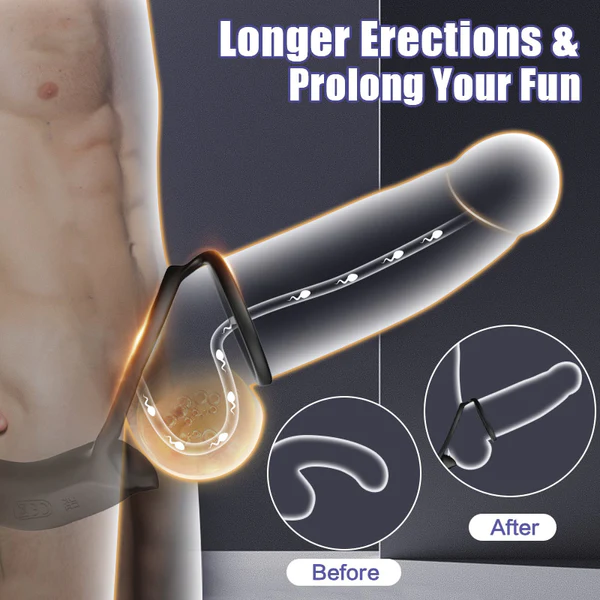 Eveandlove Bluetooth Remote Control 9 Thrusting Vibrating Prostate Massager with Penis Ring