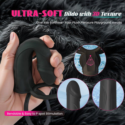 10 Vibrating Multi-Purpose Pleasure Double Strap-On Dildo